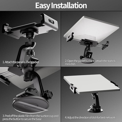 For Starlink Mini Mount 360° Adjustable Suction Cup Car Holder Mobile Use