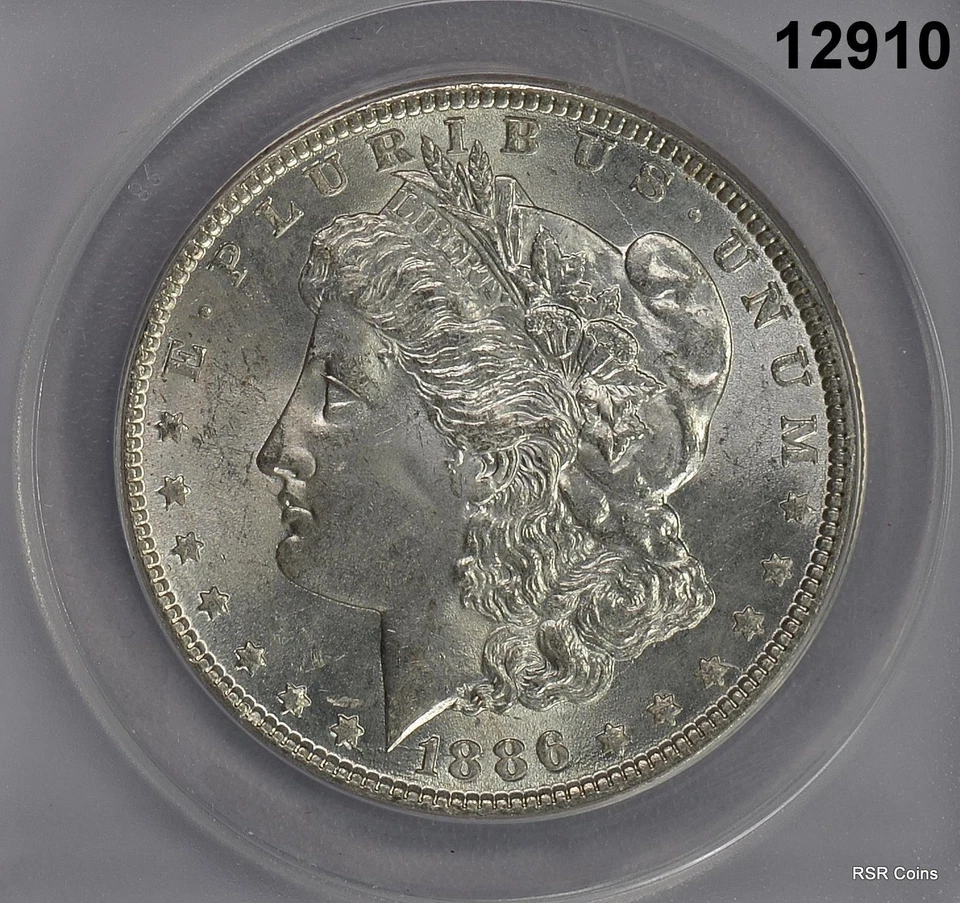 1886 MORGAN SILVER DOLLAR ANACS CERTIFIED MS63 NICE! #12910 - Image 2 of 3