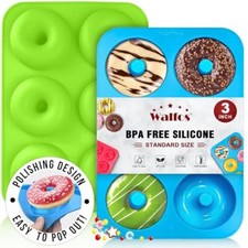 2 Pack Silicone Donut Molds Non-Stick Baking Donut Pans with 6 Cavities