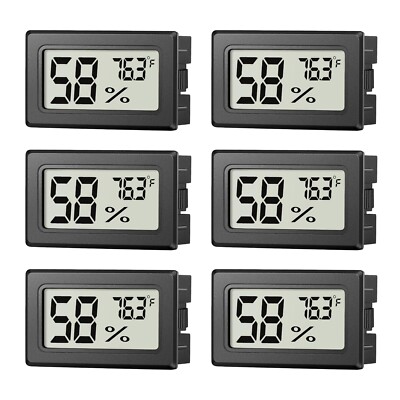 6 Pack Mini Hygrometer Indoor Humidity Meter, Small Digital Thermometer Humid...
