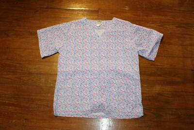 Uniform Advantage UA Scrub Top Size Small Shirt Floral Pattern Short Sleeve