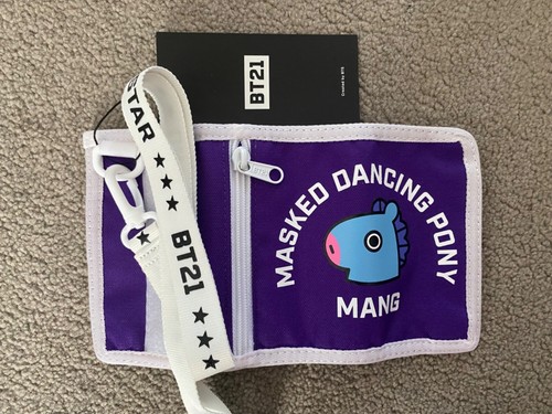 NEW BTS (Bangtan Boys) trifold canvas wallet- BT21 Masked Dancing Pony MANG!