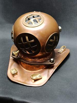 Vintage Kupfer & Messing kleine Replik Tiefsee Taucher Taucher Helm 6,5''x7''