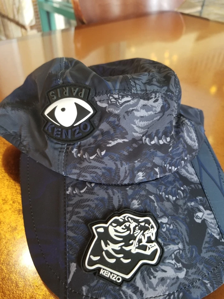 Boné Kenzo de lona Kampus olho de tigre FA65AC301F20 azul escuro - NOVO EM FOLHA - Imagem 2 de 4