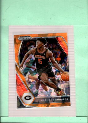 2021-22 Panini Prizm Draft Picks Prizms Orange Ice #65 Anthony Edwards  ID:55616