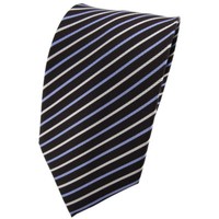 Tigertie Designer Seidenkrawatte Blau Creme Braun Gestreift - Krawatte Seide Tie