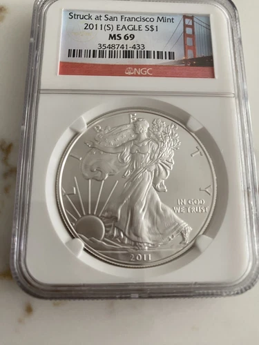 2011 S Silver Eagle NGC MS69 Struck At San Francisco Mint Early Releases