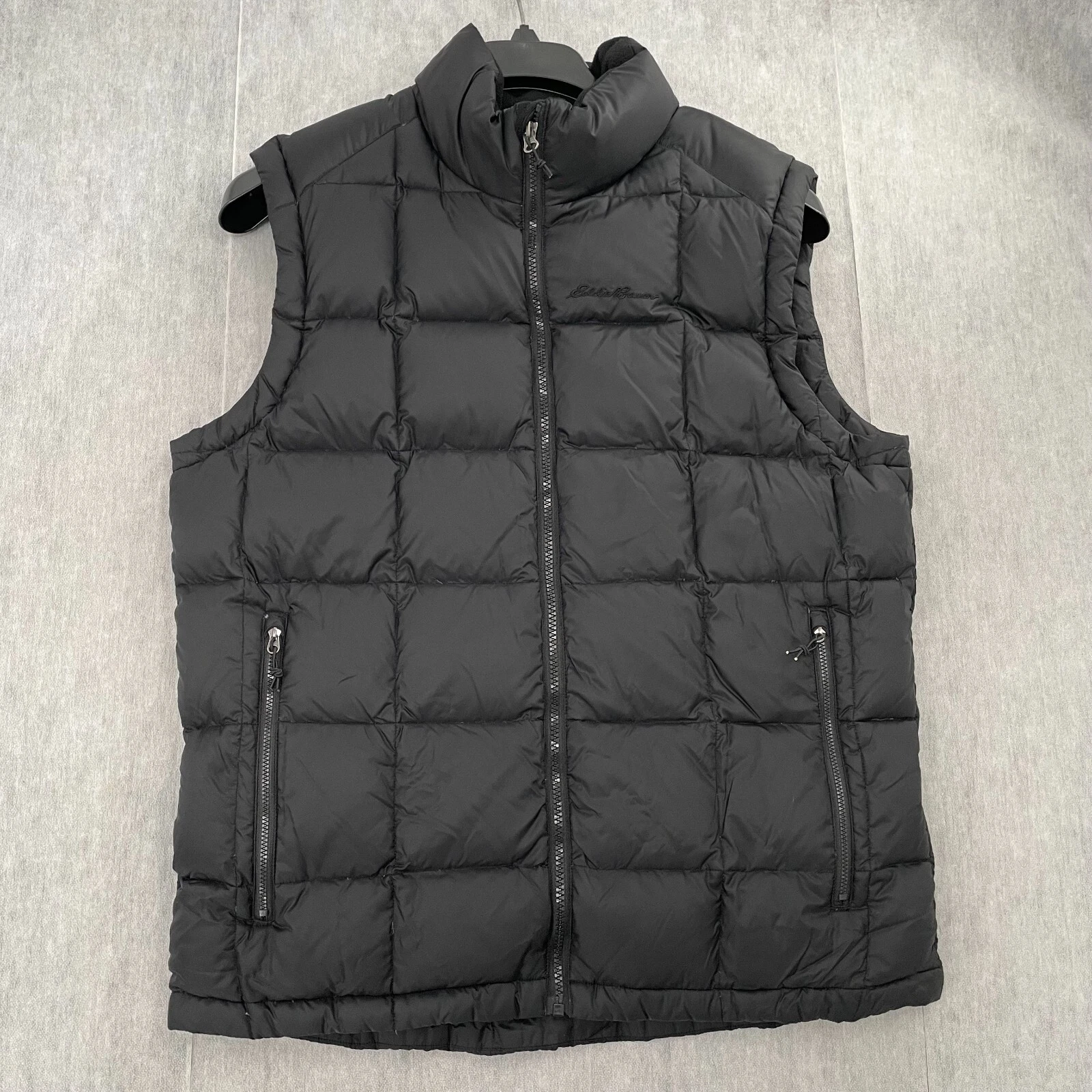 Eddie Bauer Vest Adult Medium Black Down Duvet Puffer Quilted Insulated Mens M