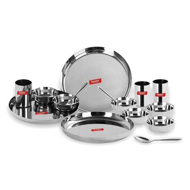 Stainless Steel Mirror Finish Buffet Dinner Set of 15 Pieces