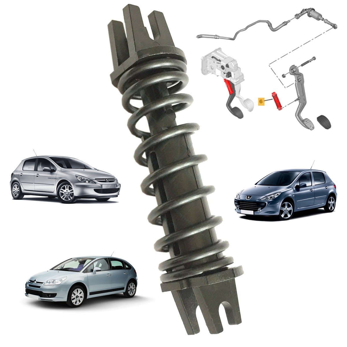 Ressort Rappel Pédale Embrayage 214126 – Compatible Peugeot 206 207 307 308 408 Citroën C2 C4