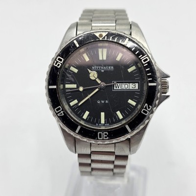 1970s Wittnauer QWR Day/Date 7 Jewels Eta 955.124 Quartz Men's Watch