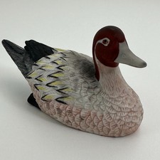Ceramic Duck Figurine Hand Painted - Vintage Japan