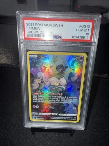 2023 POKEMON SWORD & SHIELD CROWN ZENITH #GG10 FULL ART/MEW PSA 10