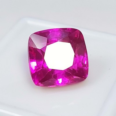 Natural Pink Ruby 8 Ct Certified Square Cushion Shape Loose Gemstone