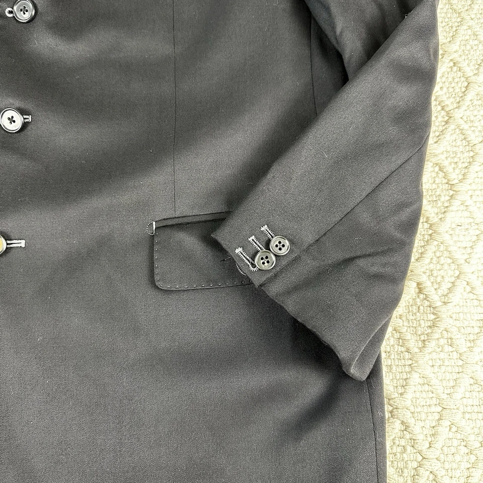 Blazer de lana de sastrería fina vintage Sean John para hombre 44R forro negro rojo Y2K Foto 3 de 4