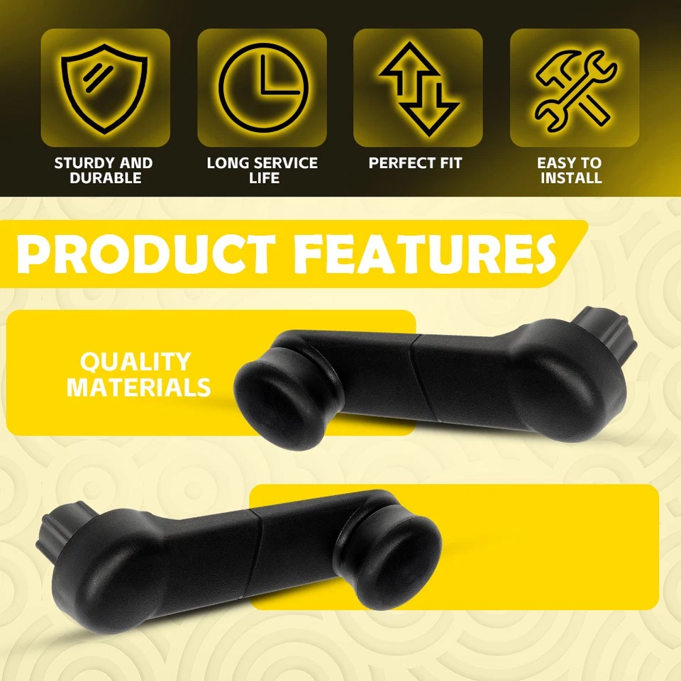 Inside Manual Window Crank Handles Black Set For Ford F150 F250 F350 F450 F550 Foto 3 de 4