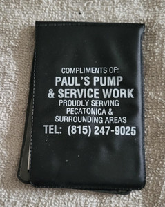 SMALL POCKET NOTEBOOK WITH 1998 CALENDAR PAGE - COMPLIMENTS OF PAUL'S & SERVICE