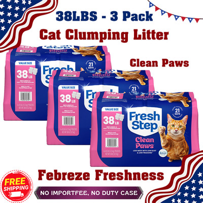 Multi Cat Clumping Litter Clean Paws Odor Control Febreze 38lb 3 Pack Cat Litter
