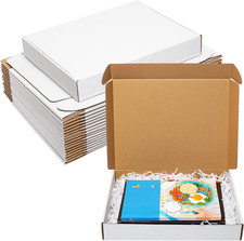 White Shipping Boxes 13X10X2" 25 Pack - Corrugated Cardboard Box Mailers for Sma