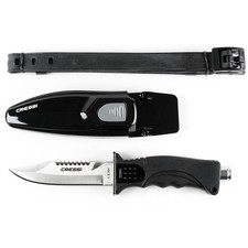 NEW Cressi Skorpion Dive Knife Stainless Steel with Sheath / Leg Strap