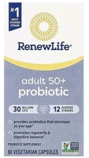 Renew Life Adult 50+ Probiotic - 30 Billion CFU - 60 Capsules - Exp 2/26+