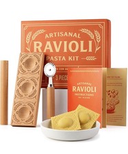 Gift Set Co. Prensa para hacer raviolis artesanal, molde para raviolis de madera y hacer pasta