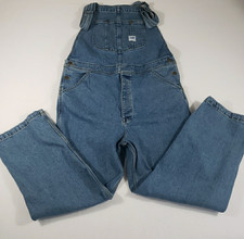 Lee Riveted Dungarees Overalls Mens Blue Denim Bib Carpenter Work Sz Large