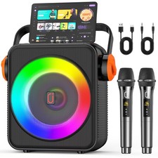Karaoke Machine with 2 Microphones, Portable Bluetooth 5.3 Karaoke Speaker fo...