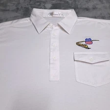 Vtg 80s Union Pacific Railroad Polo Large Embroidered Logo Trains Pocket Shirt