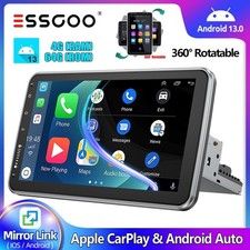 10.1'' Rotatable Single 1Din Car Stereo Wireless Apple/Android CarPlay Radio 64G