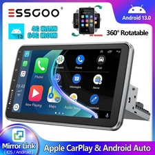 10.1'' Rotatable Single 1Din Car Stereo Wireless Apple/Android CarPlay Radio 64G