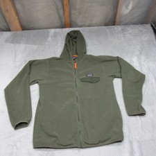 Patagonia Sweatshirts Boys Large 12 Green Micro D Snap-T Full-Zip Fleece Hoodie