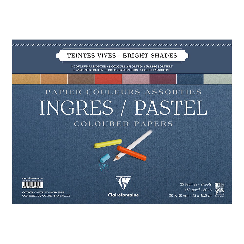 Clairefontaine : Ingres : Pastel Paper : Spiral Pad : 30x40cm (Apx.12x16in) :...
