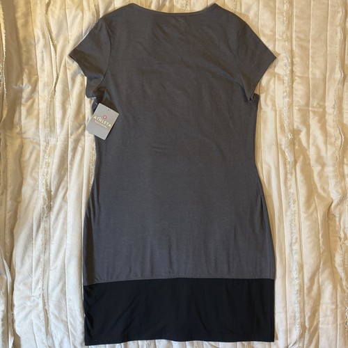 Athleta Dress Womens Large Gray Black Ella Short Sleeve Merino Wool Blend NWT - Picture 2 of 11