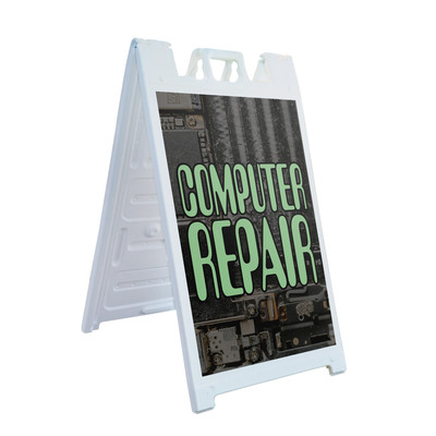 Computer Repair Heavy Duty A-Frame Sidewalk Sign PC and Laptop Fix Virus Removal