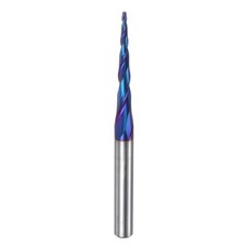Image of Tapered Ball Nose End Mill 1/32" Radius 1/4" Shank Carbide Nano Coated 3 Flutes