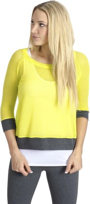 Soybu Damen Bluse Langarmshirt Top Mona, Komfort-Stretch, Gelb, XL