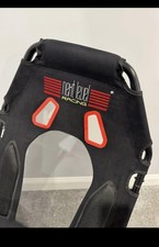 racing simulator chair with pedals, wheel and shifter
