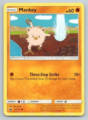 Pokemon Mankey SM - Crimson Invasion SM04 50/111 LP