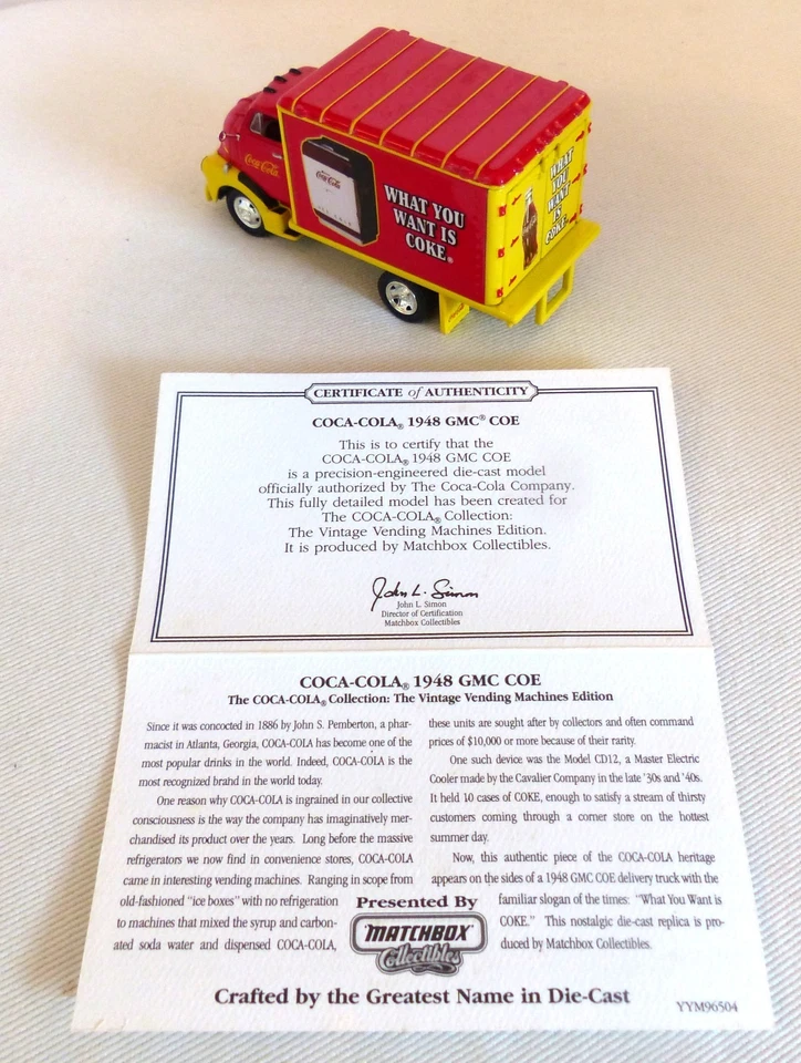 GMC COE 1948 COCA COLA - MATCHBOX 1/43 YYM 96504 - Photo 3/4