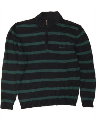 PIERRE CARDIN Damen Pullover Pulli mit Reißverschluss UK 22 3XL dunkelblau gestreift CZ07
