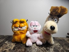 Vintage 1980s Lot of 3 Garfield Arlene Odie Plush Stuffed Animals