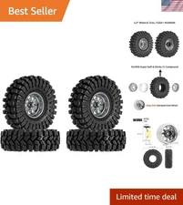 Lightweight 1.0 Beadlock Wheel & Tire Set - Ideal for 1/18 1/24 Axial FMS Cars
