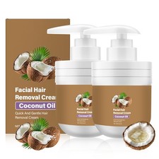3X Facial Hair Removal Cream Coconut Oil Based Gentle Body Hair Remover 100g US