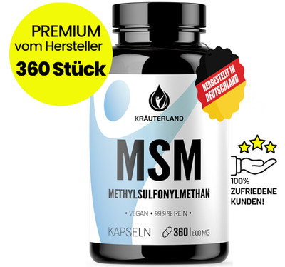 KRÄUTERLAND MSM Kapseln 360 Stück 99,9 Methylsulfonylmethan Schwefel 34%