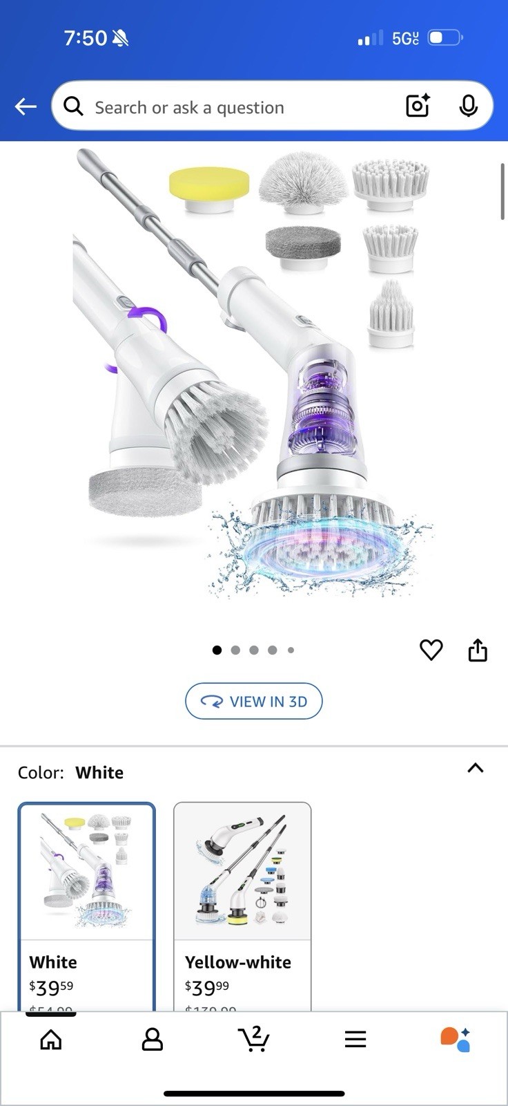 Electric Spin Scrubber IPX7 Waterproof Bathroom Cleaner Brush