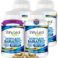 Shiny Leaf Methylated Bariatric Multivitamin with Iron 45mg – Once Daily Caps...