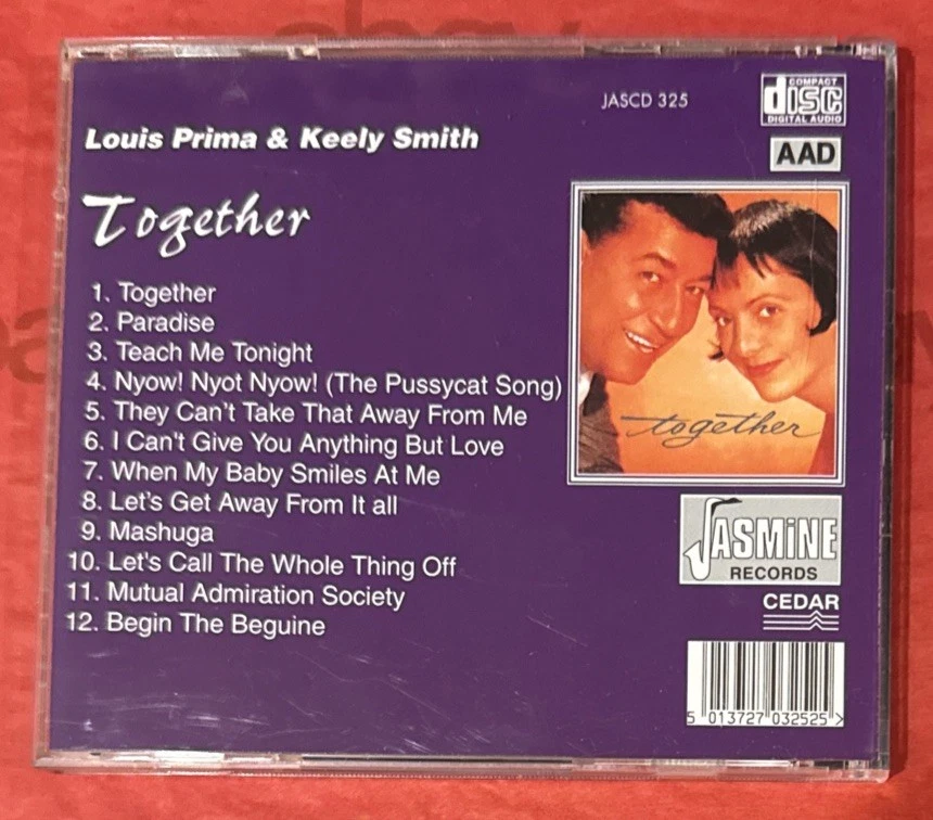 Together — Louis Prima, Louis & Keely Smith (Jasmine CD 1993 Import) Foto 2 de 3