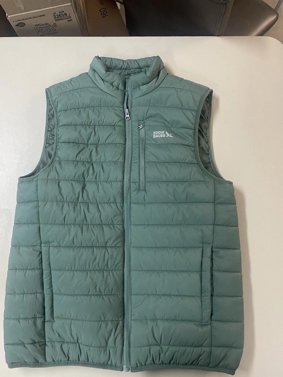 Eddie Bauer Green Puffer Vest M Outdoor Hiking Camping
Opens in a new window or tab