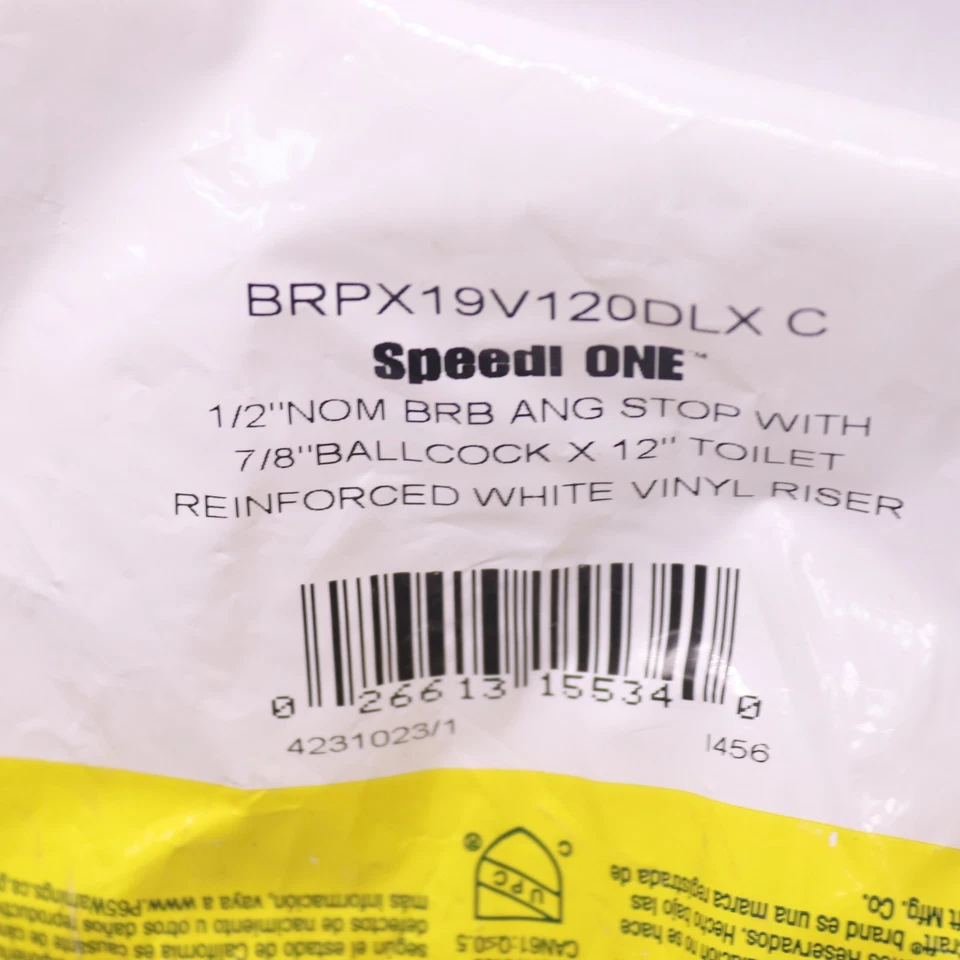 Kit de línea de suministro de agua de inodoro BrassCraft 1/2 crimpado PEX Barb x 7/8 Ballcock x 12 Foto 3 de 4